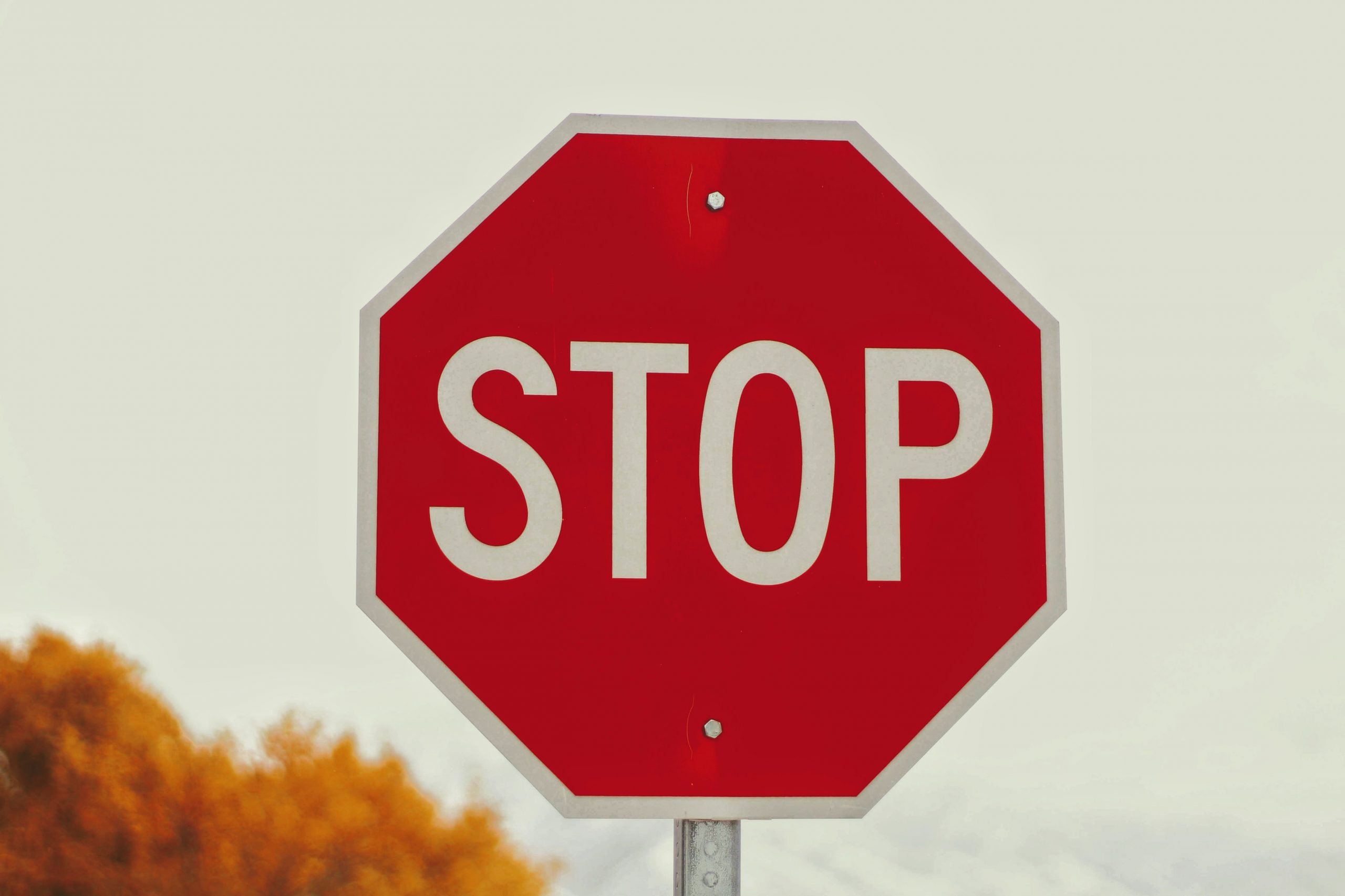 A big red STOP traffic sign.