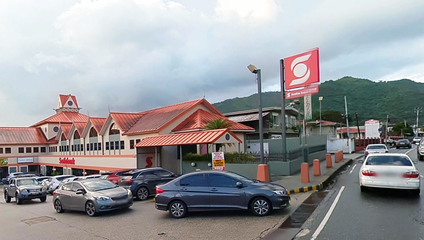 A street view of the Scotiabank in Ellerslie Park, Trinidad.