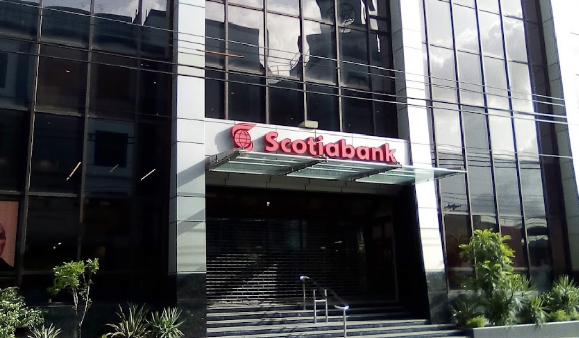 A photo of the front entrance of the Scotiabank location at Park and Richmond, Port of Spain, Trinidad and Tobago.